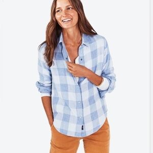Faherty Women's Soft Twill Organic Cotton Reversible Shirt